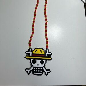 One piece perler bead Art Skull Necklace